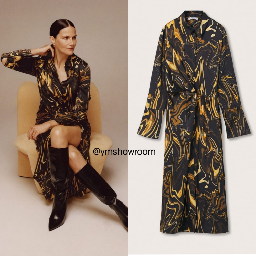 27 MANGO Marble print shirt dress